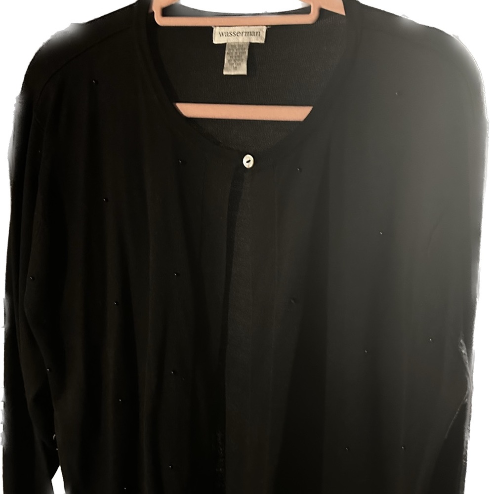 Wasserman black beaded cardigan set - Both beaded size 1x